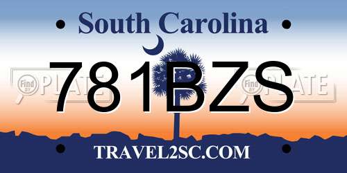 781BZS South Carolina License Plate