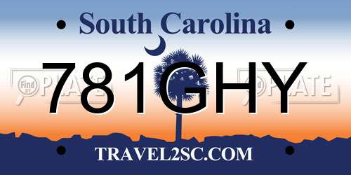 781GHY South Carolina License Plate