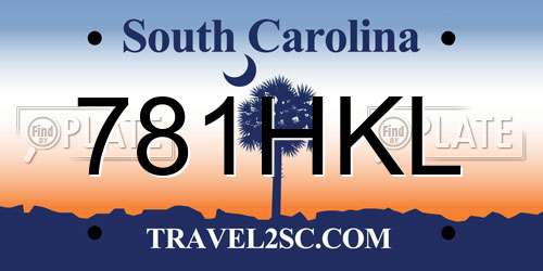 781HKL South Carolina License Plate