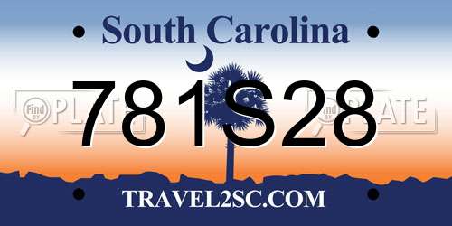 781S28 South Carolina License Plate