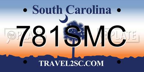 781SMC South Carolina License Plate