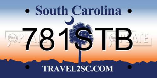 781STB South Carolina License Plate