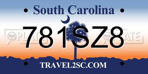 781SZ8 South Carolina License Plate