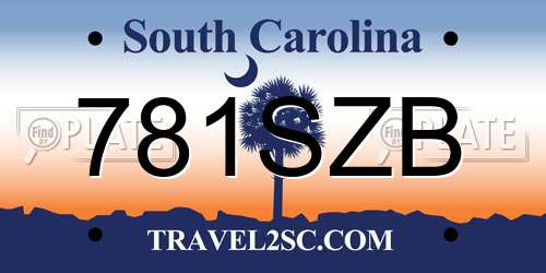 781SZB South Carolina License Plate