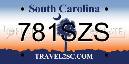 781SZS South Carolina License Plate