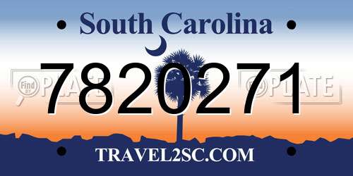 7820271 South Carolina License Plate