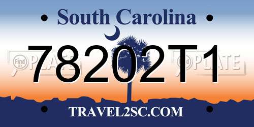 78202T1 South Carolina License Plate