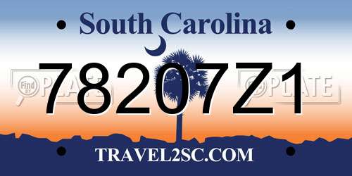 78207Z1 South Carolina License Plate
