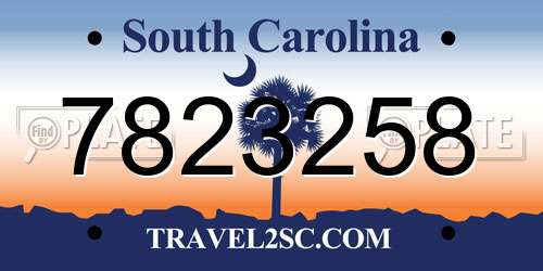 7823258 South Carolina License Plate