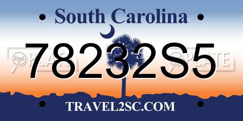 78232S5 South Carolina License Plate