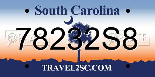 78232S8 South Carolina License Plate