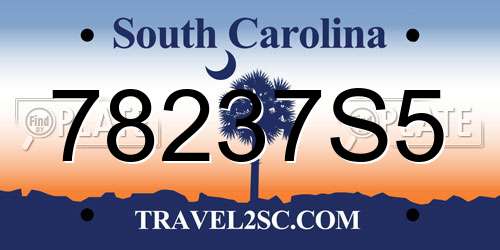 78237S5 South Carolina License Plate