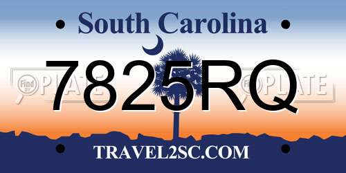 7825RQ South Carolina License Plate
