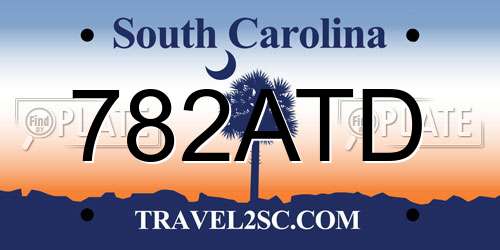 782ATD South Carolina License Plate