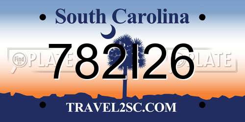 782I26 South Carolina License Plate