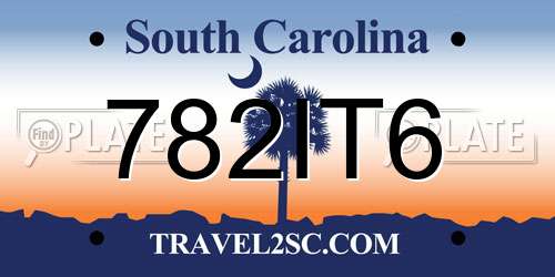 782IT6 South Carolina License Plate