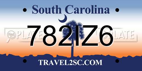 782IZ6 South Carolina License Plate