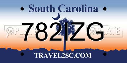 782IZG South Carolina License Plate