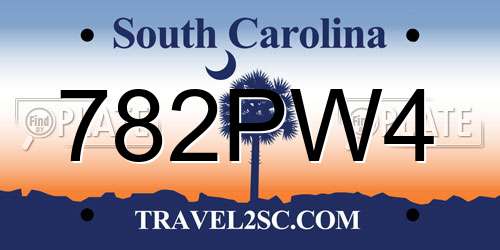 782PW4 South Carolina License Plate