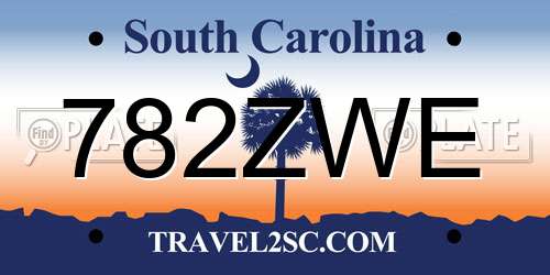 782ZWE South Carolina License Plate
