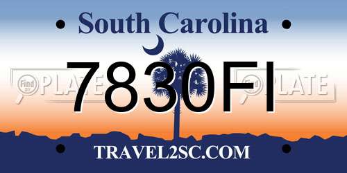 7830FI South Carolina License Plate