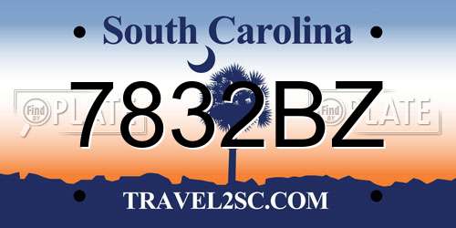 7832BZ South Carolina License Plate