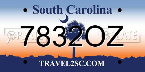 7832OZ South Carolina License Plate