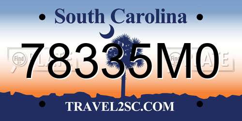 78335M0 South Carolina License Plate