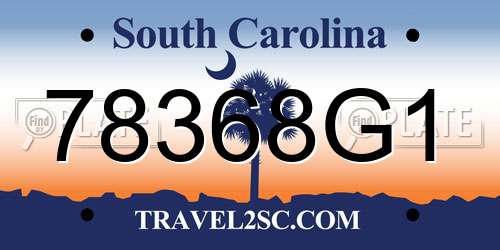 78368G1 South Carolina License Plate