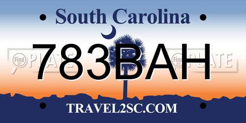 783BAH South Carolina License Plate