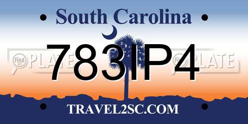 783IP4 South Carolina License Plate