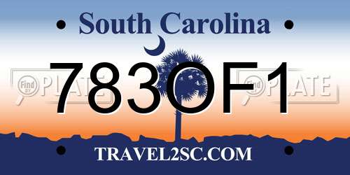783OF1 South Carolina License Plate