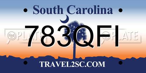 783QFI South Carolina License Plate