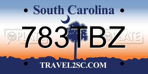 783TBZ South Carolina License Plate
