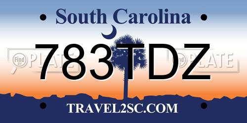 783TDZ South Carolina License Plate
