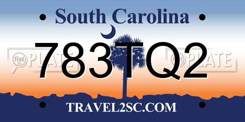 783TQ2 South Carolina License Plate
