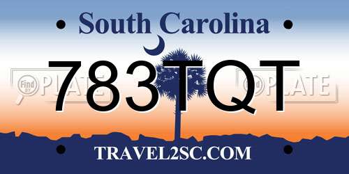 783TQT South Carolina License Plate