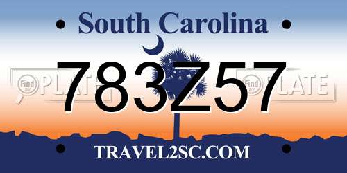 783Z57 South Carolina License Plate