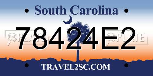 78424E2 South Carolina License Plate