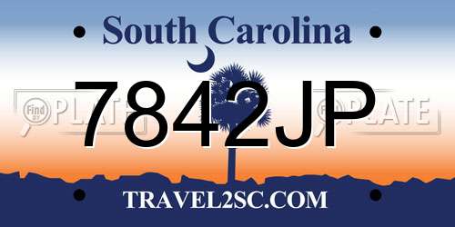 7842JP South Carolina License Plate
