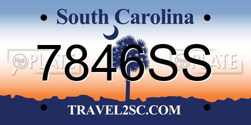 7846SS South Carolina License Plate