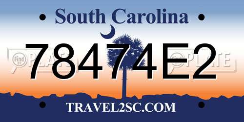 78474E2 South Carolina License Plate