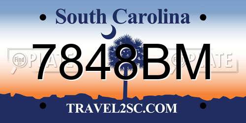 7848BM South Carolina License Plate