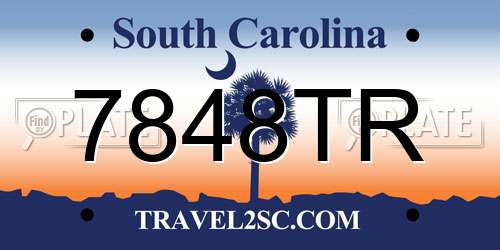 7848TR South Carolina License Plate