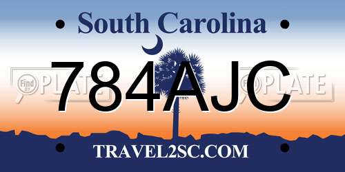 784AJC South Carolina License Plate