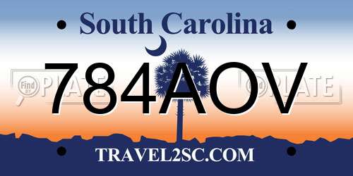 784AOV South Carolina License Plate