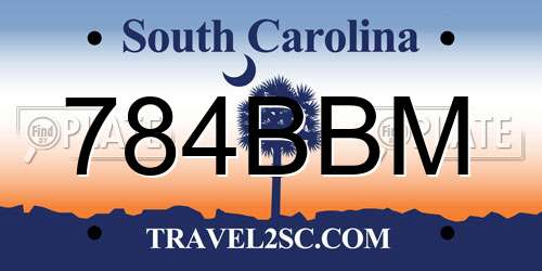 784BBM South Carolina License Plate