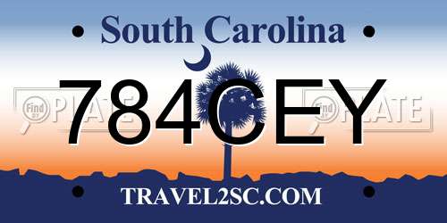 784CEY South Carolina License Plate