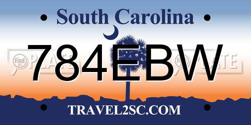784EBW South Carolina License Plate