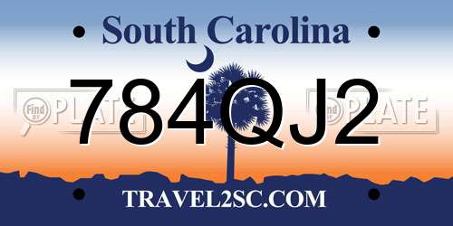 784QJ2 South Carolina License Plate